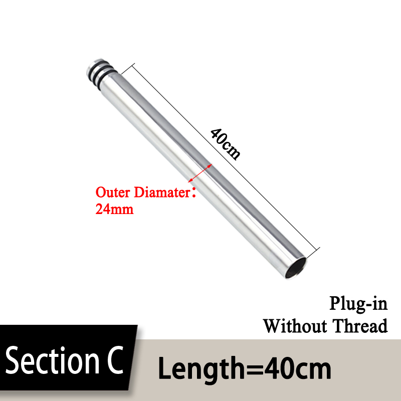 24mm/22mm/20mm 30/40cm Kupfer Überzug/Schwarz Dusche Verlängerung Stange ohne gewinde erhöaufgehängt dusche rohr verlängern Verlängerung rohr: C-Länge40cm
