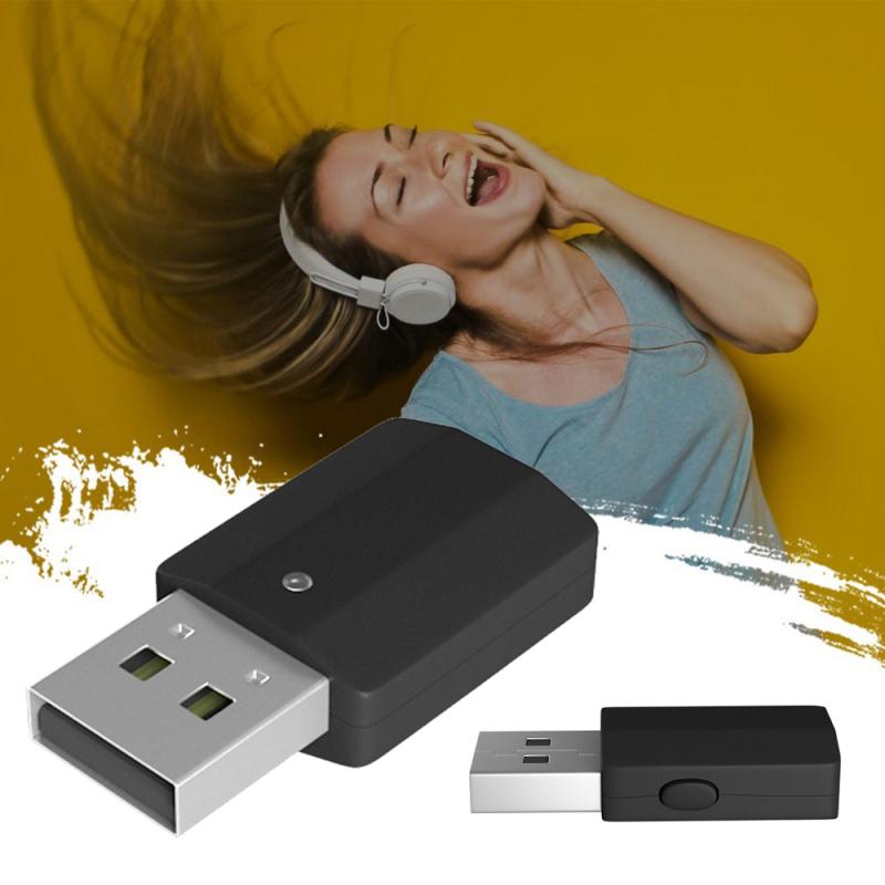 USB Bluetooth Transmitter Receiver 2-in-1 Wireless Audio Adapter Bluetooth 5.0 Portable 3.5mm AUX Wireless Adapter