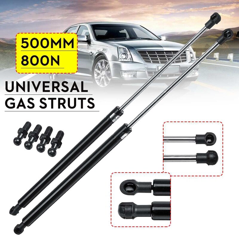 -2X Universele 500Mm 800N Autovoorzijde Hood Cover Struts Kofferbak Achterklep Boot Shock Lift Strut Ondersteuning Bar Gas lente