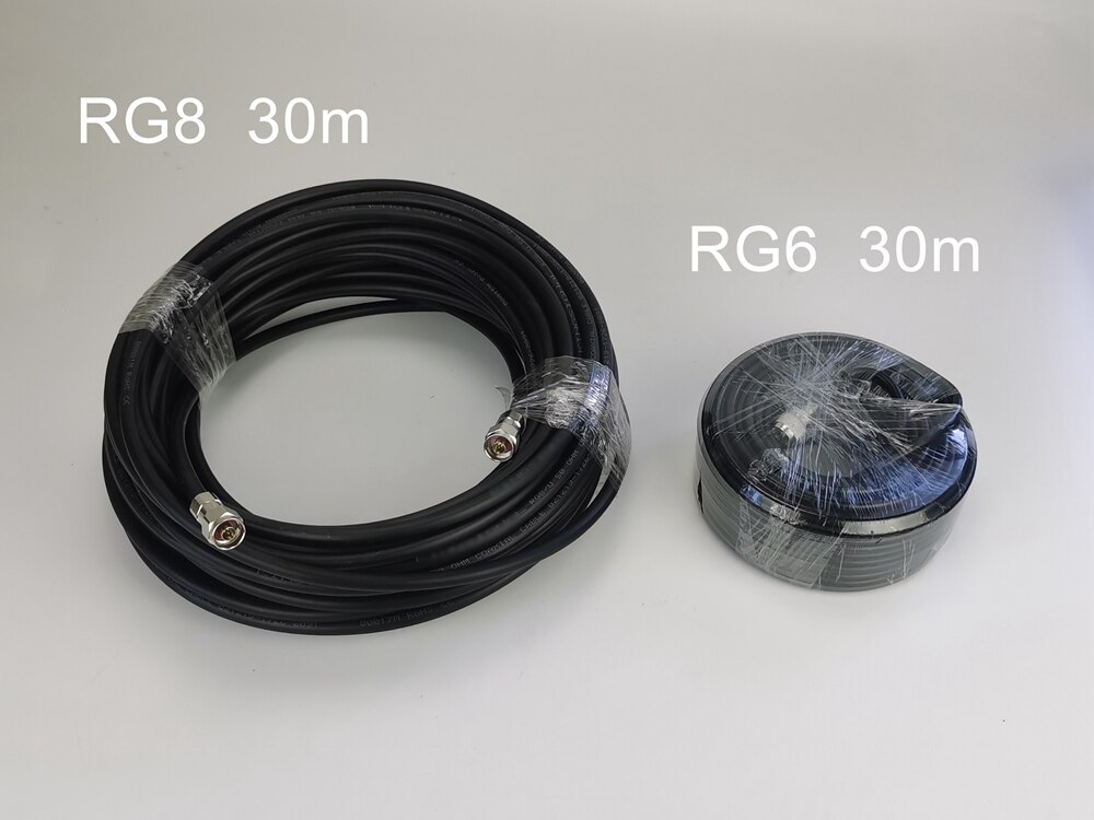 30 Meters Coaxial Cable N Male Connector Low Loss RG 8 Black 30M Cable for 2G 3G 4G Cell Phone Signal Booster Repeater Amplifier