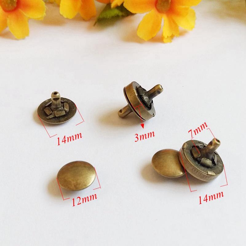 Fermoirs Magnétiques Ronds à Double Rivet, Fermoir à Bouton, Attache pour Sacs Artisanaux, Accessoires de Pièces, 14mm, 9/16 Pouces, 10 Ensembles/Lot