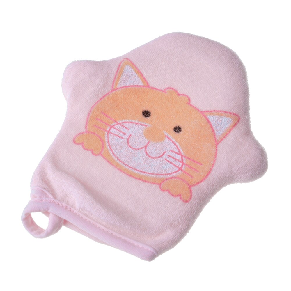 1pc baby badhandske svamp dusch borste för barn barn mjuk skrubb tecknad djur rub handduk