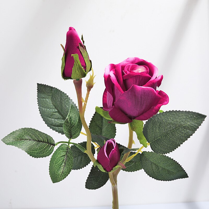 Kunstige blomster rose blomst gren bulgarien steg røde silke blomster til en bryllupsdag: Lilla 1 stk