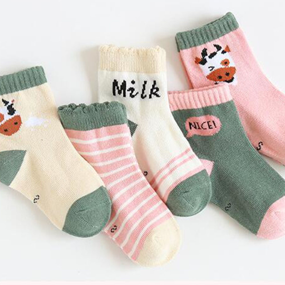 5 Pairs Knie Hight Kousen Huidvriendelijke Katoen Kid 'S Kous Voor Dagelijks Dragen Sport