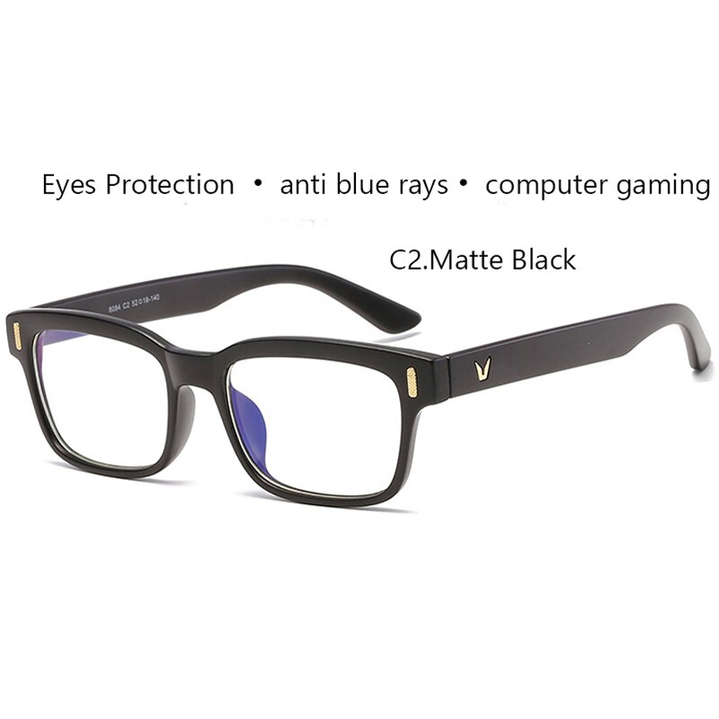 Gafas de ordenador con rayos azules para hombre, lentes de radiación con pantalla, de , para oficina y juegos, con bloqueo UV: Matte black clear