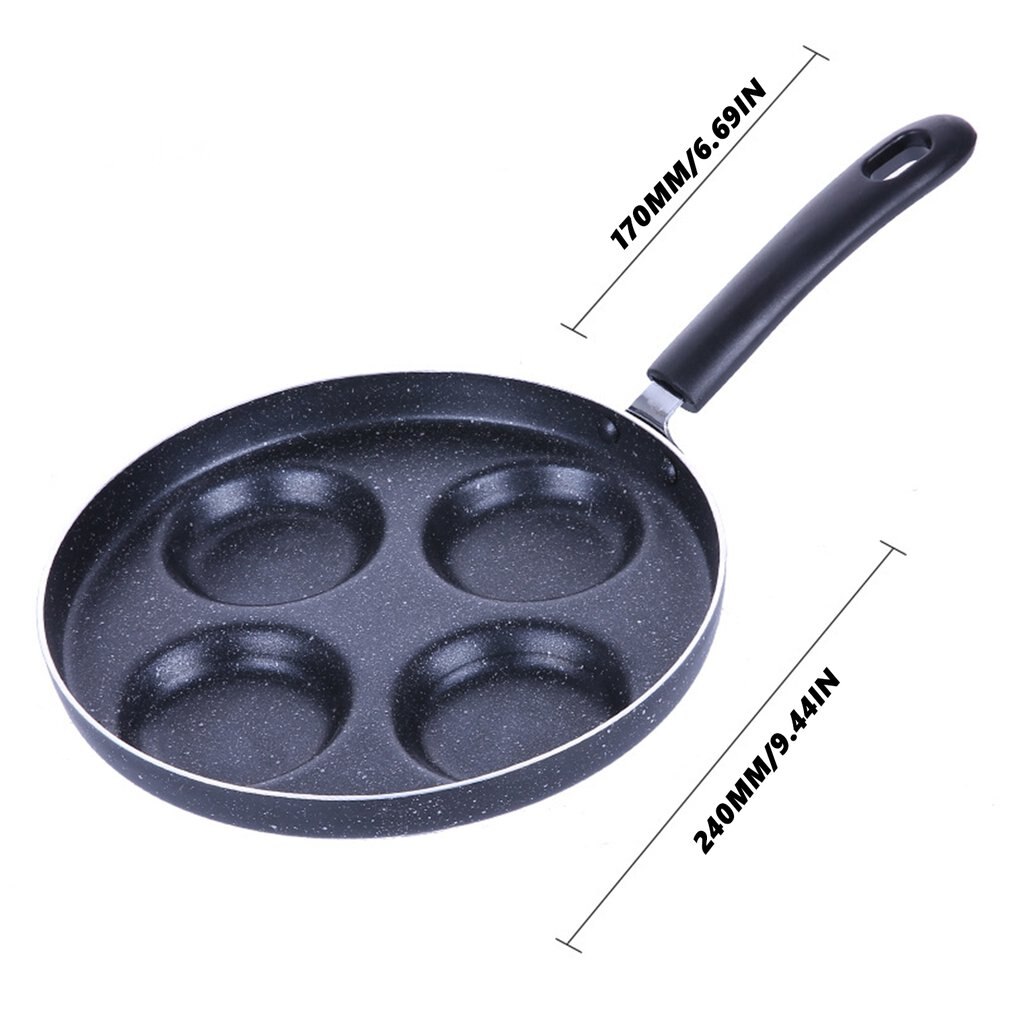Stekt äggpanna non-stick panna hushålls mini-pocherat äggburger äggklumpkrukform mögel fyra hål små stekt ägg artefakt