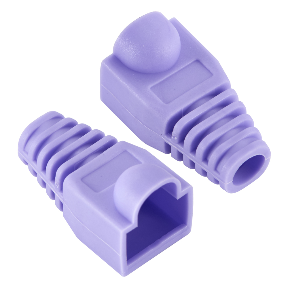 Blandet farve cat 5e cat 6 rj45 ethernet netværkskabel trækaflastningskapper kabelstik stikdæksel: Lilla / 1.8m