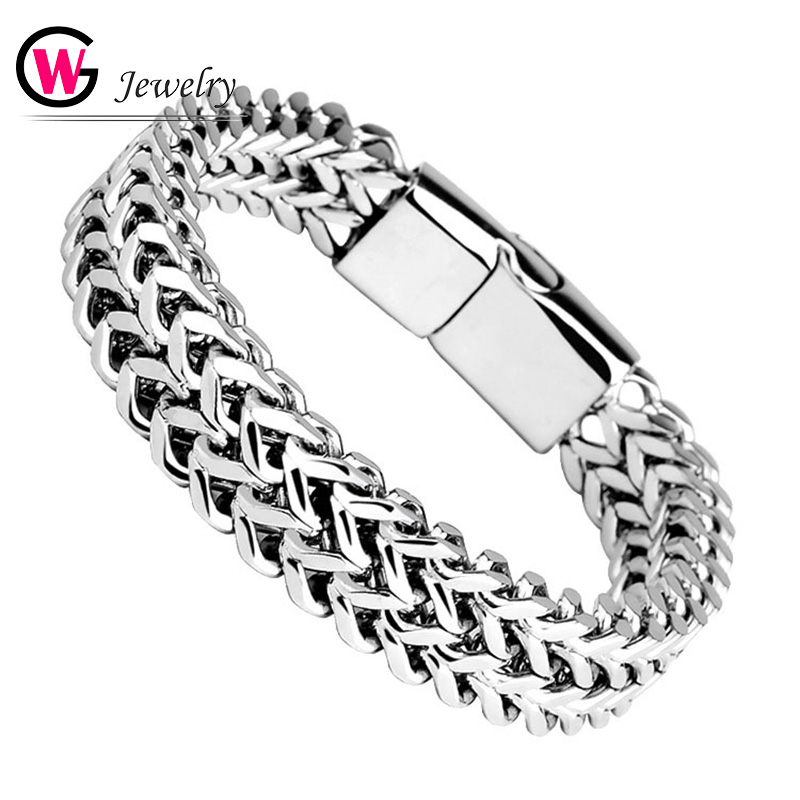 Men Magnetic Therapy Bracelet Classic Titanium Steel Bracelet Bangle Punk Bracelet Masculina Jewelry Chain Silver Color