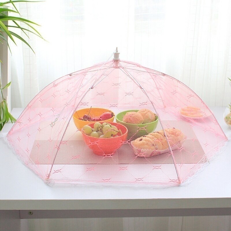 1Pc Kitchen Gadget Umbrella Food Cover Fly-proof Mosquito Net Cover Lace Dining Table Use Food Cover at Home
