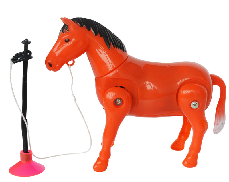 Caballo eléctrico de plástico alrededor de la pila de juguete de círculo divertido de dibujos animados Juguetes Educativos de desarrollo para niños: Default Title