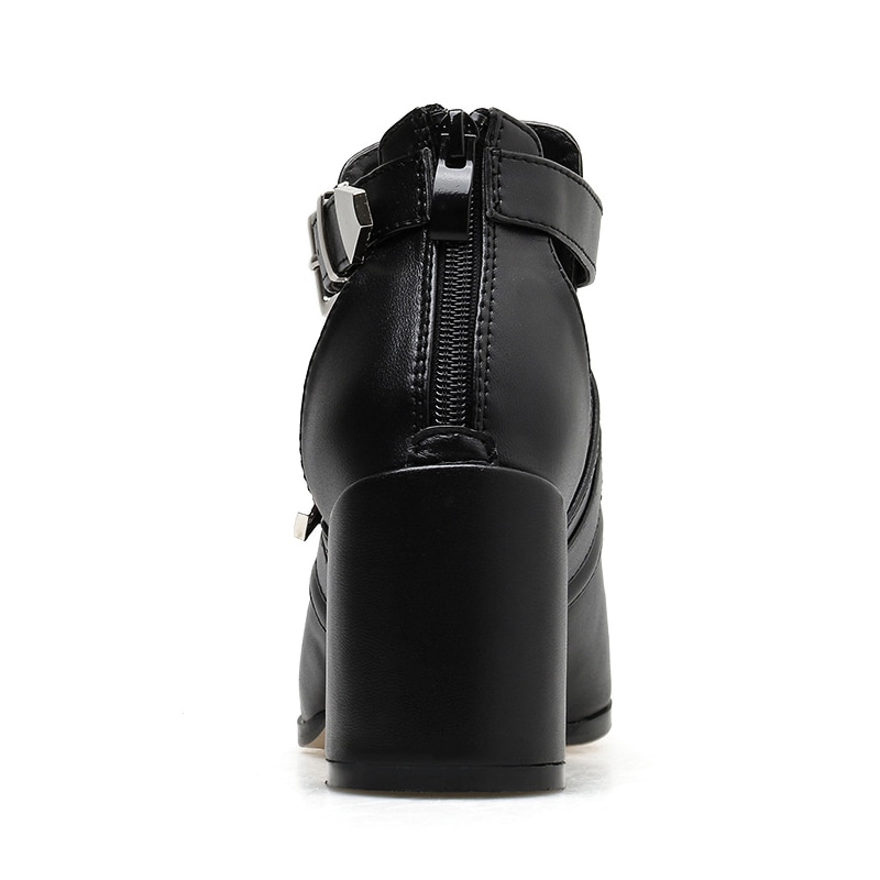 Taille 42 bottines femmes bout pointu à talons hauts femmes bottes d'été pompes Mules Sexy dames évider boucle sangle bottes de fête