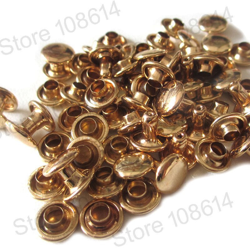 100Pcs DIY accessoires 6mm double-side klinknagels spike stud & spikes voor kledingstuk lederen accessoire Ronde platte spikes Kledingstuk Klinknagels