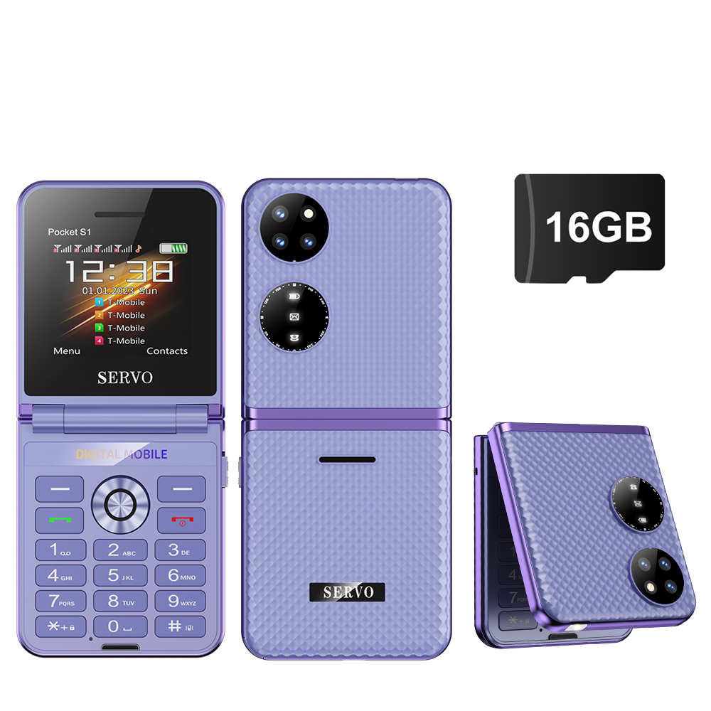 SERVO Tasche S1 4 SIM bereithalten kippen praktisch 2,4" Anzeige Magie Stimme Anruf Aufnahme Taschenlampe MP3 Geschwindigkeit wählen falten praktisch: Blau