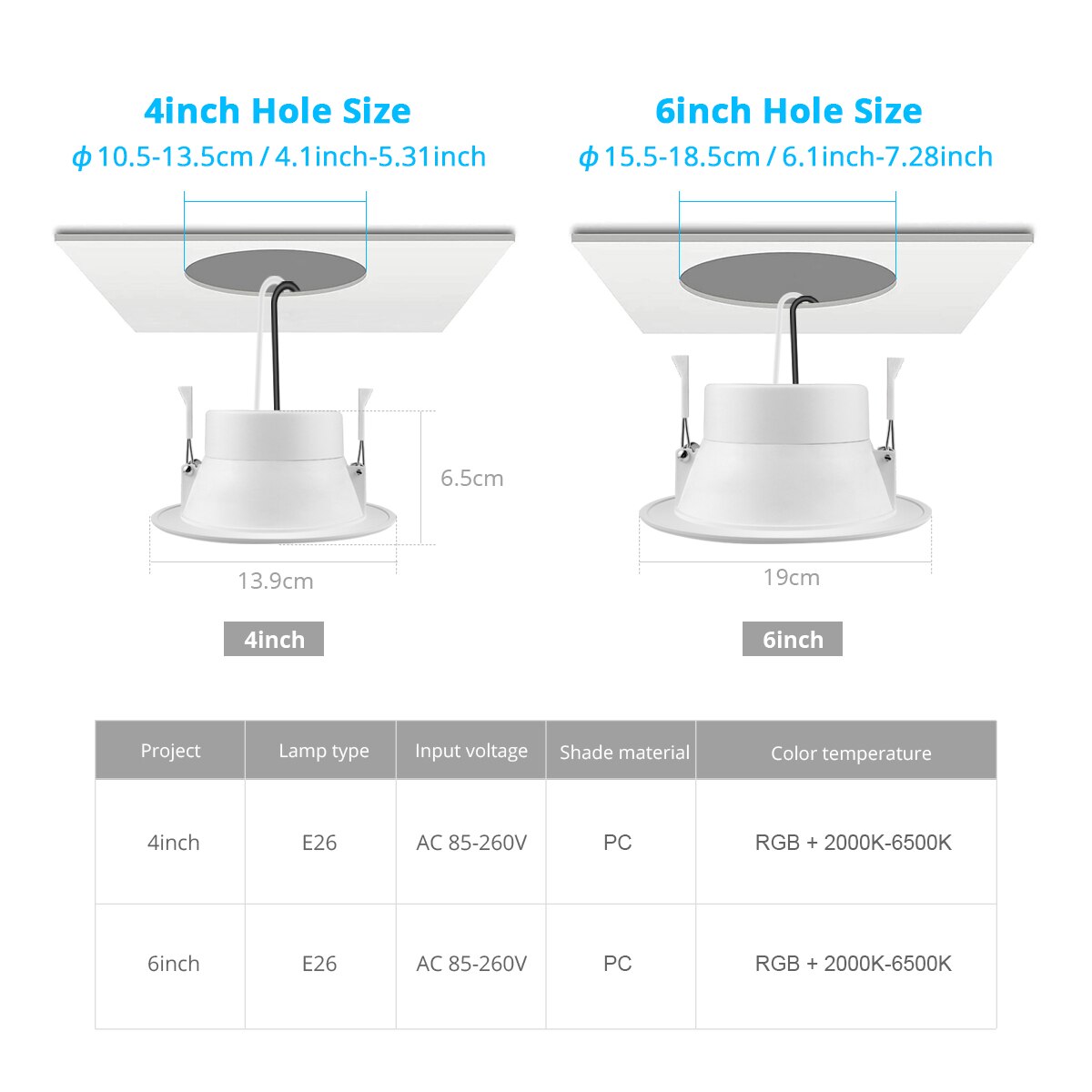 Smart Led Downlight Wifi Spot Light Rgb Keuken Plafondlamp Werken Met Apple Homekit Siri Alexa Google Thuis