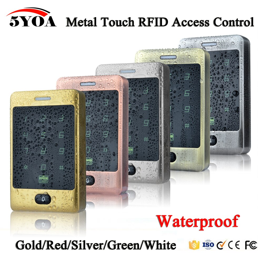 5YOA RFID Toegangscontrole Waterdicht 125 khz Touch Toetsenbord Deur Access Control System met KDL Metal Case Shell Backlight Toetsenbord
