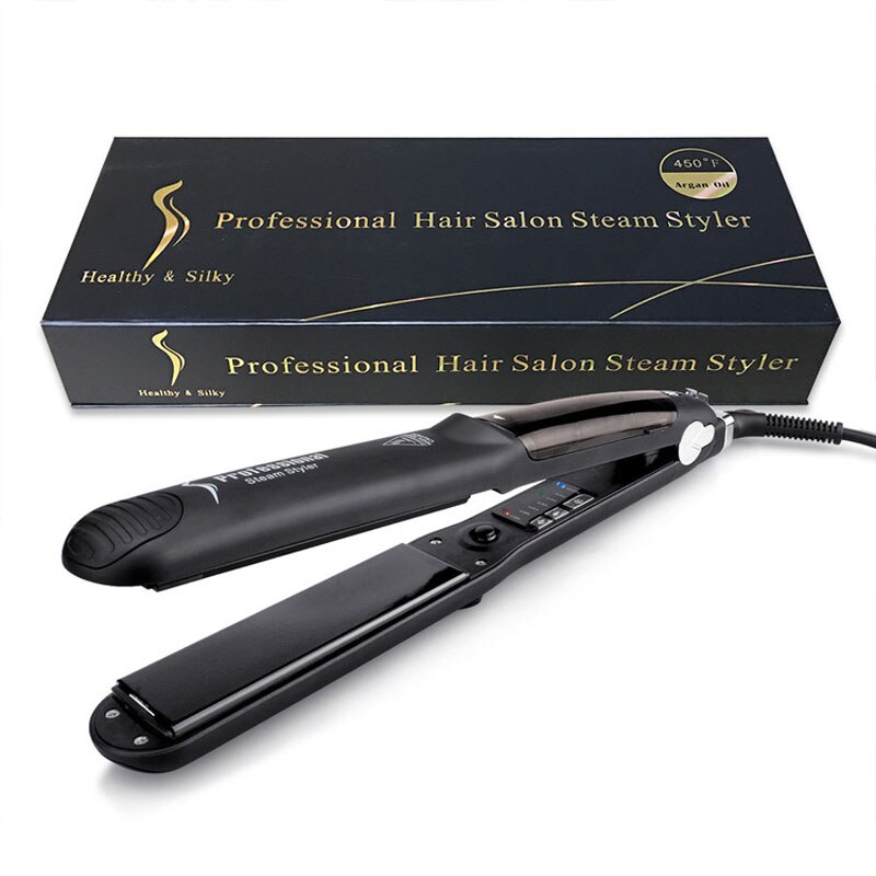 Lisseur à vapeur avec céramique, appareil de lissage des cheveux, appareil de coiffure, appareil de coiffure, appareil de lissage des cheveux, directe: With packing box A / EU
