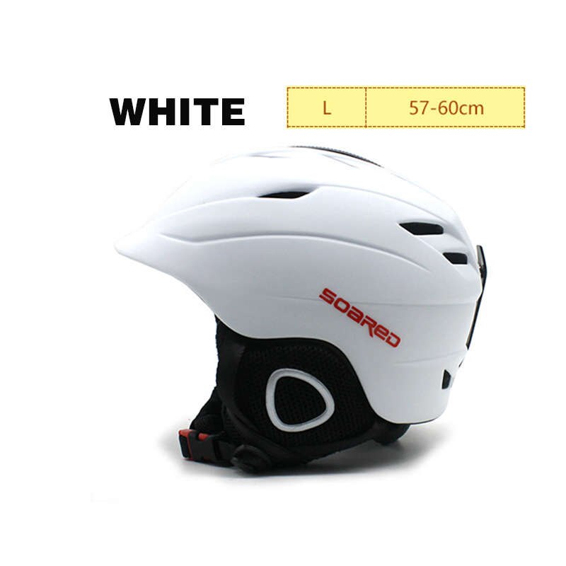 Adult Ski Helmet Unisex Winter Sports Helmets Breathable Skating Safety Protective Gear for Skateboard Roller Snowboard: White L
