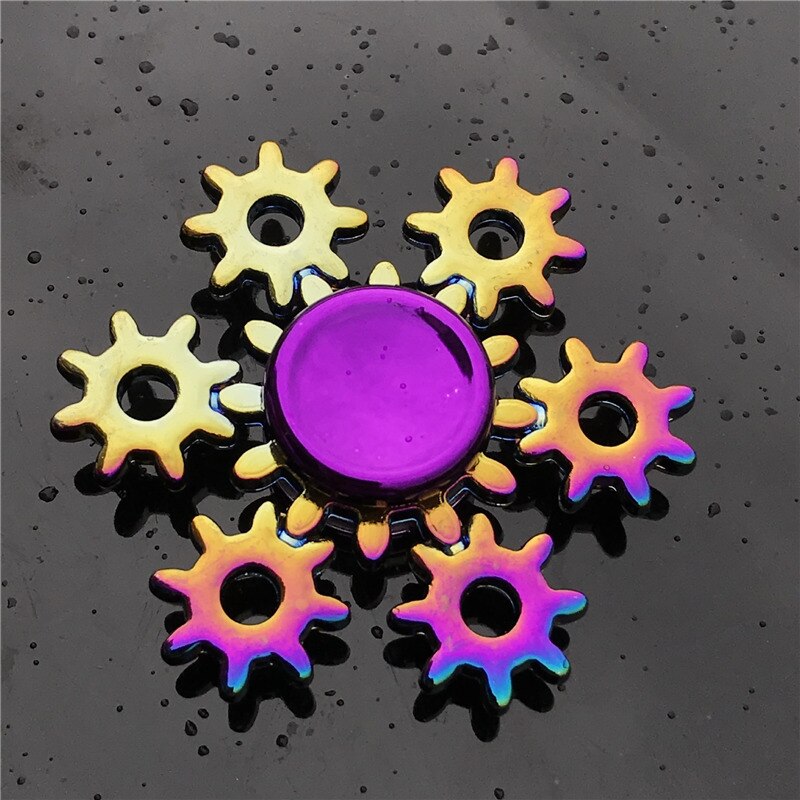 3 Blad Regenboog Metalen Vinger Spinner Lager Spinner Speelgoed Volwassen Kruis Tol Decompressie Speelgoed Voor Kinderen Fidget Spinners