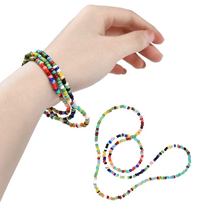 14126pc kralenset gemengde kleuren glaskralen diy armband ketting materiaal armband sieraden maken en knutselen voor armband elastiek