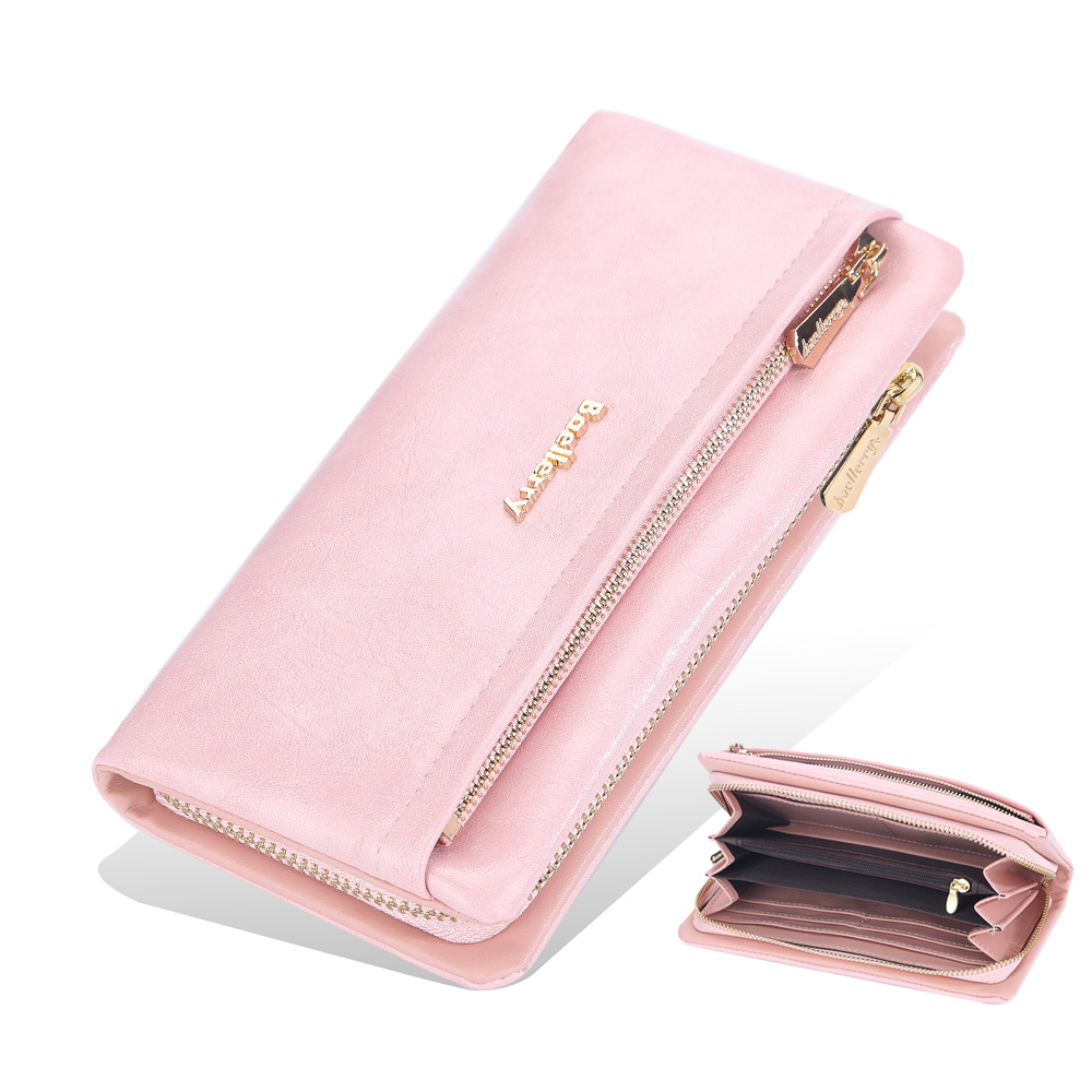 Baellerry New Women Phone Bag Wallets Large Capacity Handbag Zipper Card Holder Female Purse Coin Pocket Brand Wallet For Girls: Brązowy