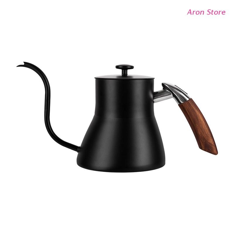 Stainless Steel Gooseneck Hand Drip Coffee Kettle Pour Over Teapots For Coffee Shop,Restaurant,Bar,Home Brewing, Camping: Black