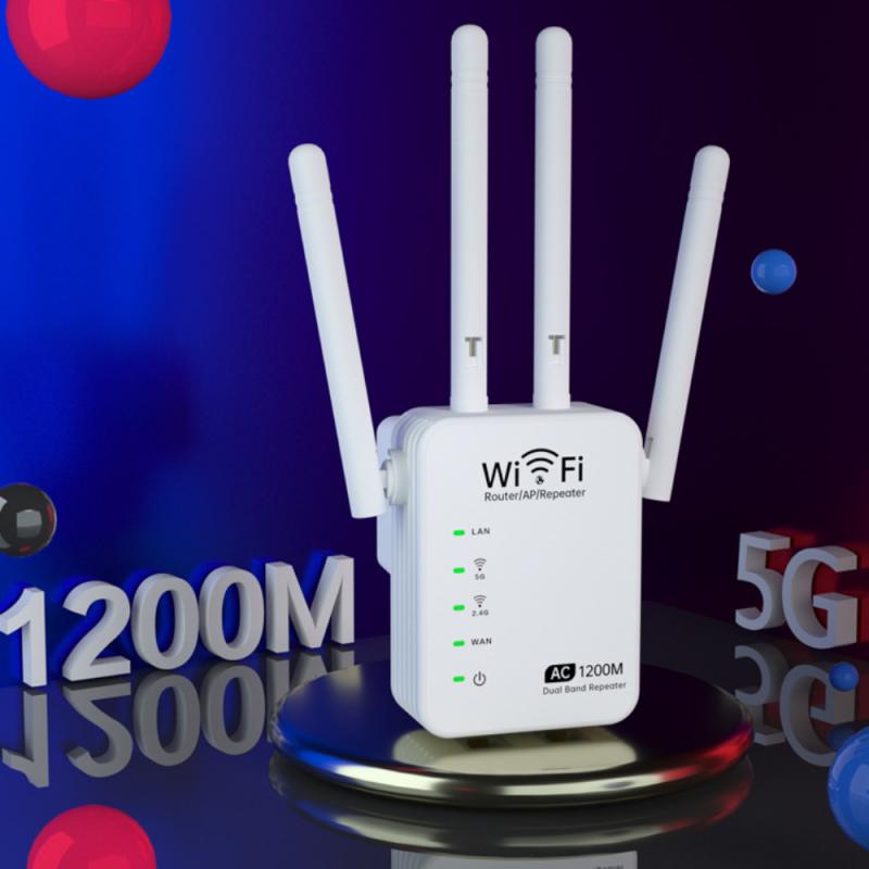 1200Mbps Dual Band 5G Wifi Wireless Wifi Repeater Powerful Wifi Router Wifi Extender Antenna Long Range Wlan WiFi Amplifier