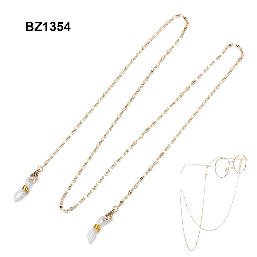 Womens Beaded Glasses Chain Eyeglass Chains Sunglasses Reading Leaf Eyewears Cord Holder Gold Black Neck Strap Rope 70/80/90cm: BZ1354