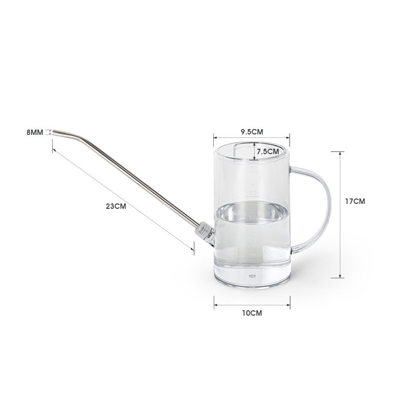 1/1.5/2L Lange Mond Gieter Huishoudelijke Transparante Gieter Tuin Gieter Tool Grote Capaciteit Plant Gieter: Rood