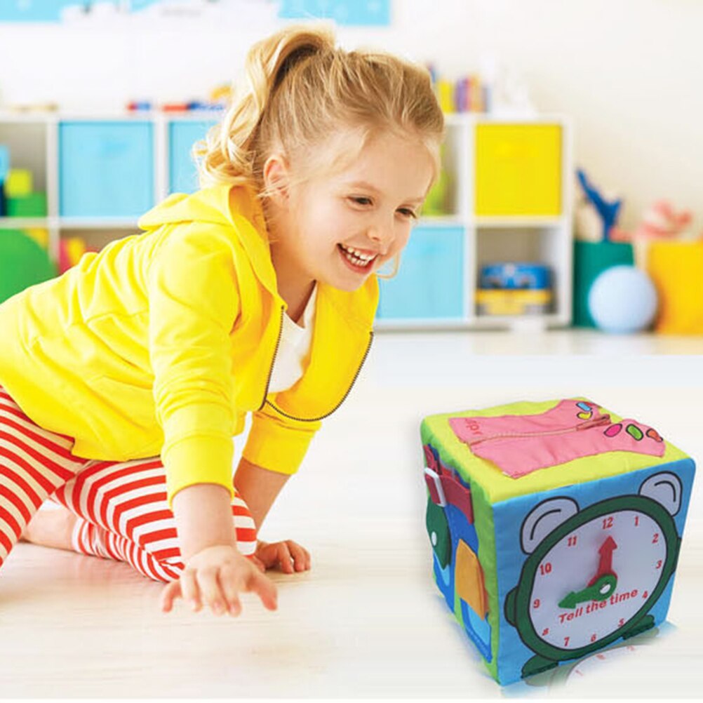 Baby Educatief Leren Jurk Kubus Puzzel Onderwijs Speelgoed Doos Leven Routine Dressing Leren Vroegschoolse Educatie Speelgoed #40