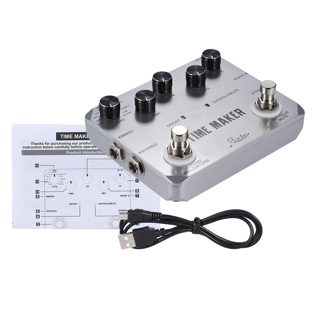Guitar Time Maker Pedal Rowin LTD-02 For Electric Guitars 11 Types Delay With Tap Tempo Function Ultra Delay Effect Pedals