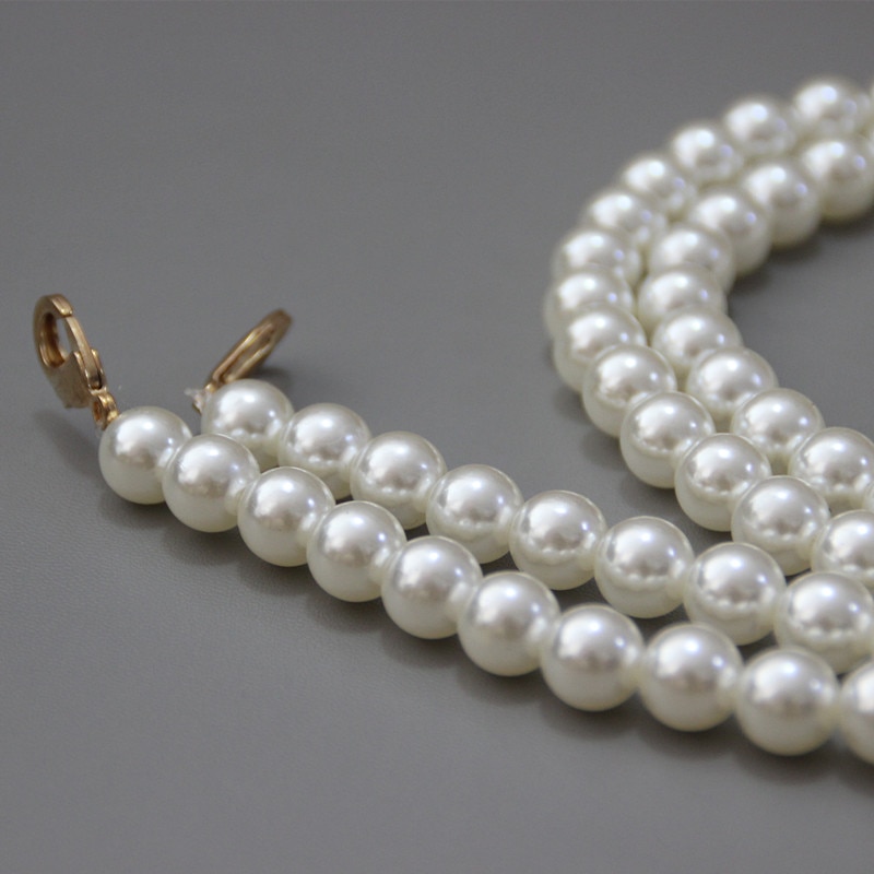 Woman Handbag Accessory White Pearl Chain Replacement Cute Strap Women Shoulder Lovely Round Beads Handle Chain