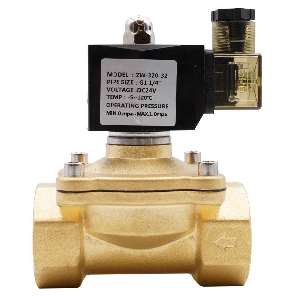 Válvula solenóide de ar de latão elétrico, Válvula solenóide normalmente fechada para água quente óleo ar, AC 220V, DC 12V 24V,0 ~ 1.0Mpa,IP65, G3/8 para G2