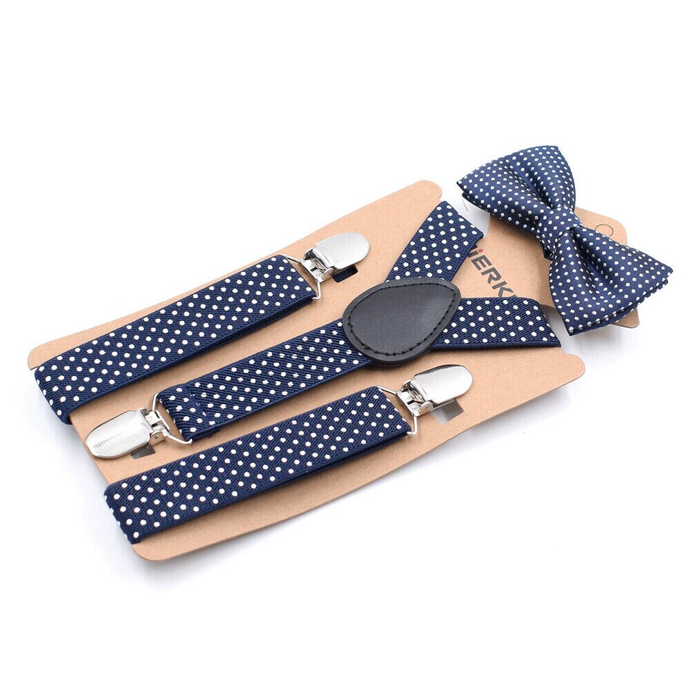Kids Baby Boy Meisjes Jarretel en Vlinderdas Sets Kinderen Formele Party Bow Tie + Jarretel Polka Dot 2 Stuks combo Set Lot