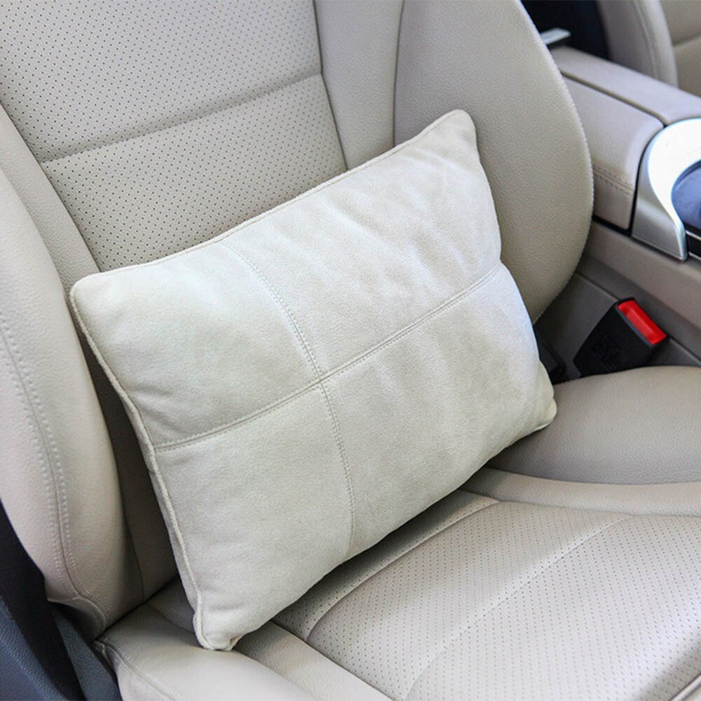 JINSERTA Auto Sitzkissen Unterstützung Kissen Maybach S Klasse Kopfstütze Taille Kissen Wildleder Stoff Sitz Zurück Nacken Unterstützung Kissen