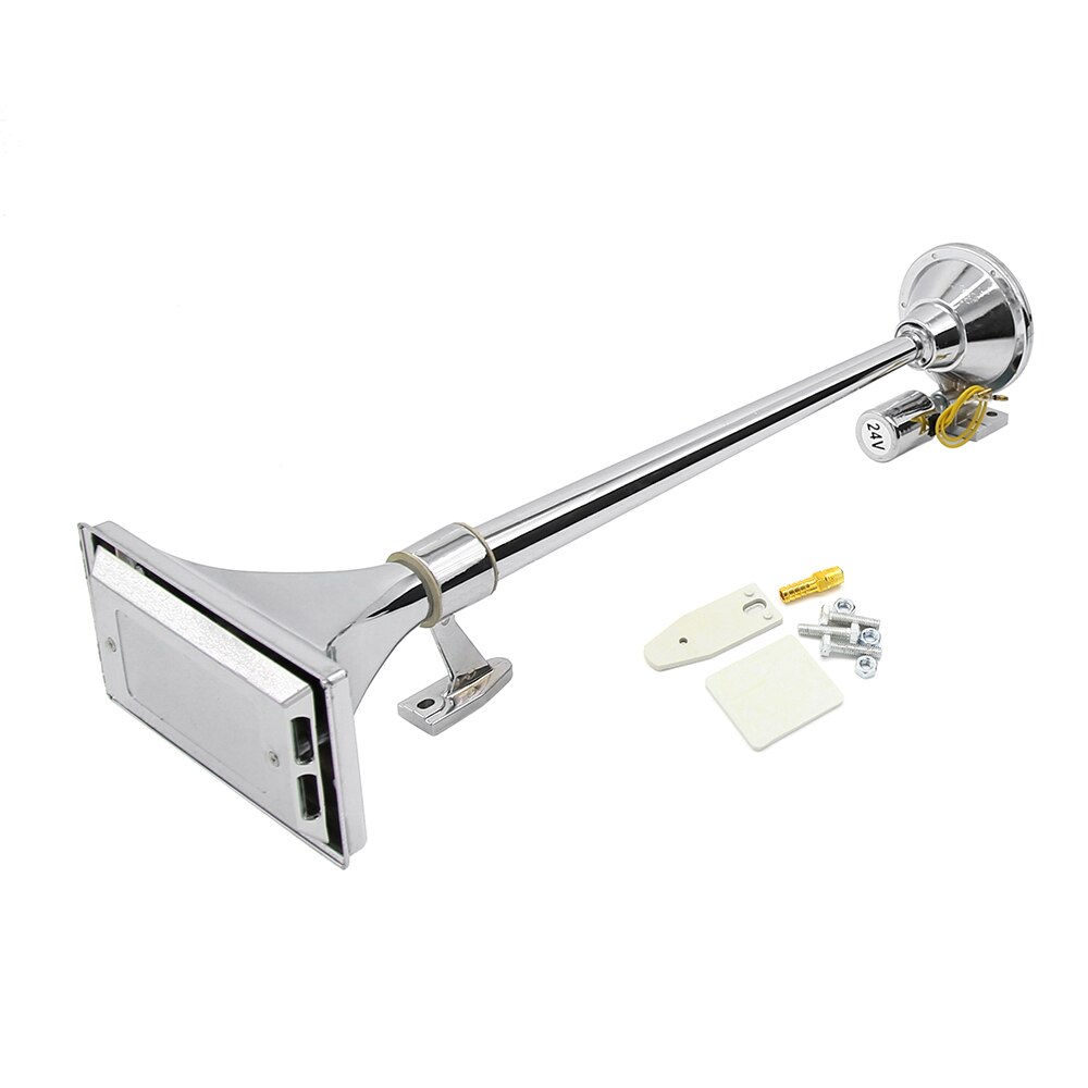 Klaxon d'air de camion Semi carré de trompette simple superbe 12V/24V avec le tuyau de commande électrique de Valve pièces de rechange de voiture de 640MM: Default Title