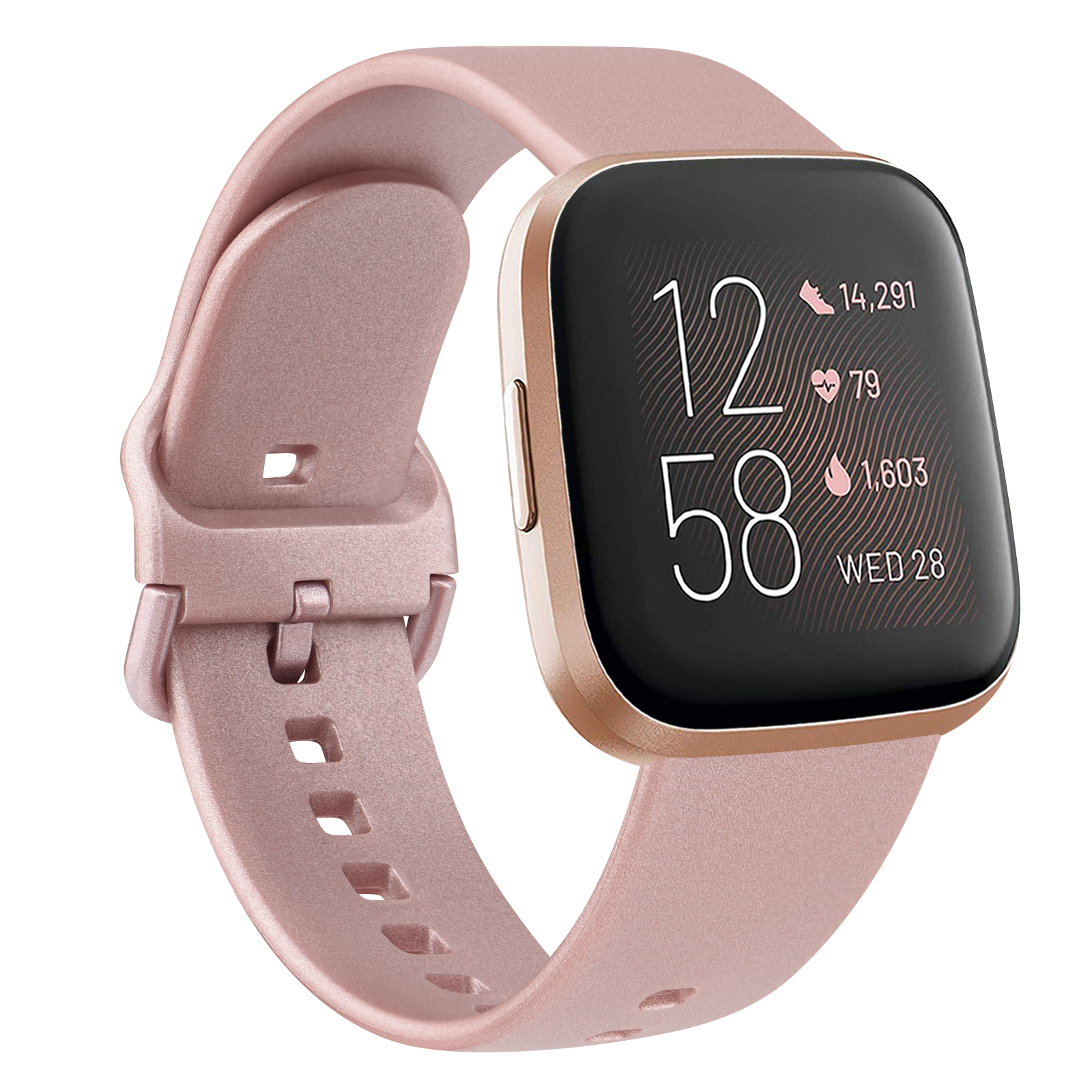 rem til fitbit versa 2/ versa-rem silikonklokkerem vanntett armbånd til fitbit versa lite erstatningsrem: Blå hvit / 16mm