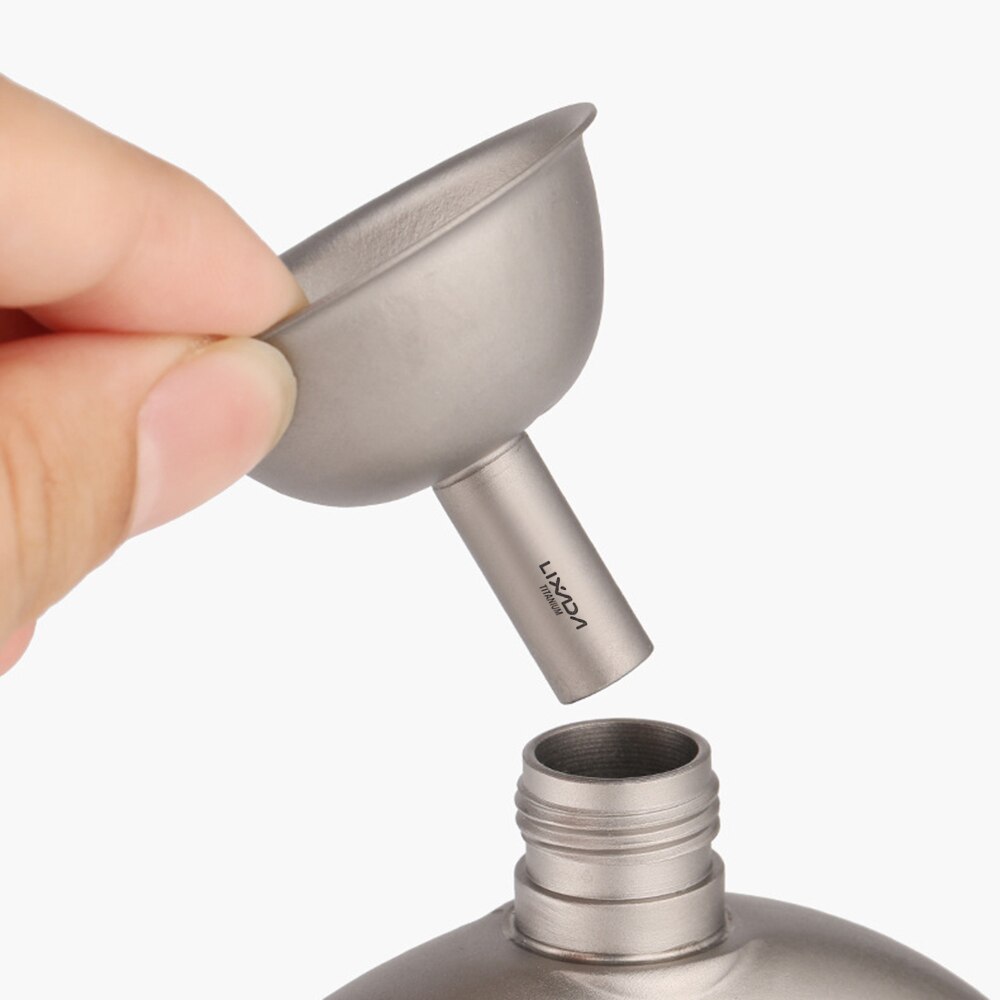 Lixada Titanium Flask Funnel Titanium Funnel Wine Liquid Filling Funnels for Bottles Flasks Containers
