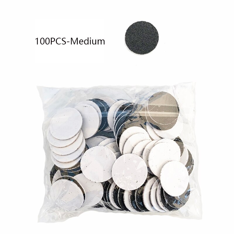 Râpe à ongles pour pédicure, lime à cuticules, ponçage des callosités, disques de 25mm, outil de soins des pieds, peau morte, papier de verre remplaçable, 1 pièce: 100pcs medium