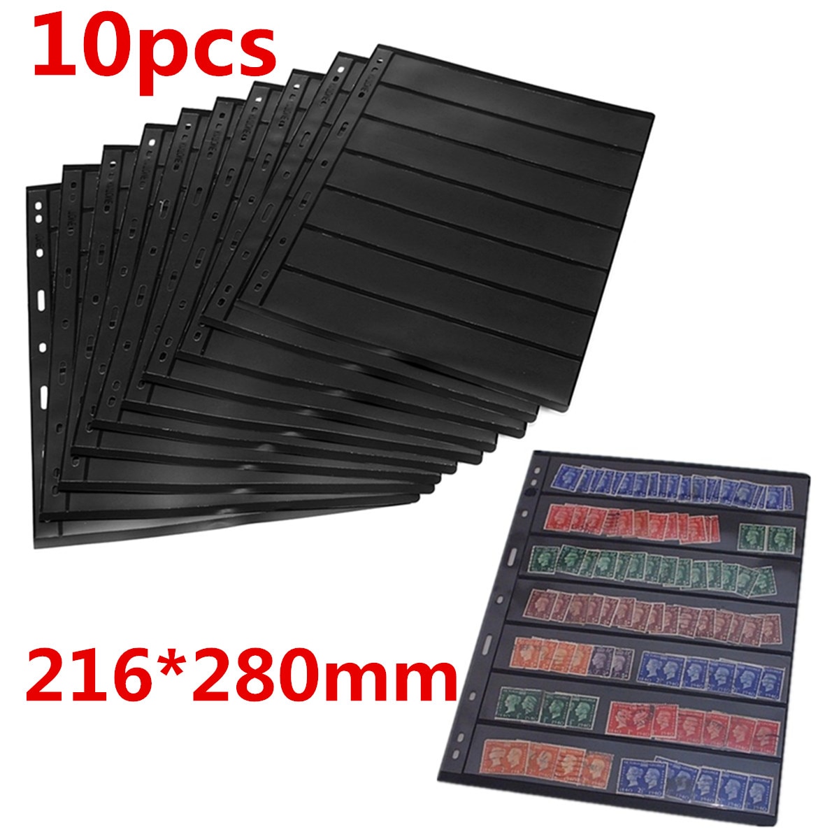 10pPcs/Bag Stamps Lines Grid Transparent PVC Page Of Stamp Album Loose-Leaf Inners Of Stamps Holders Not Including Cover PCCB
