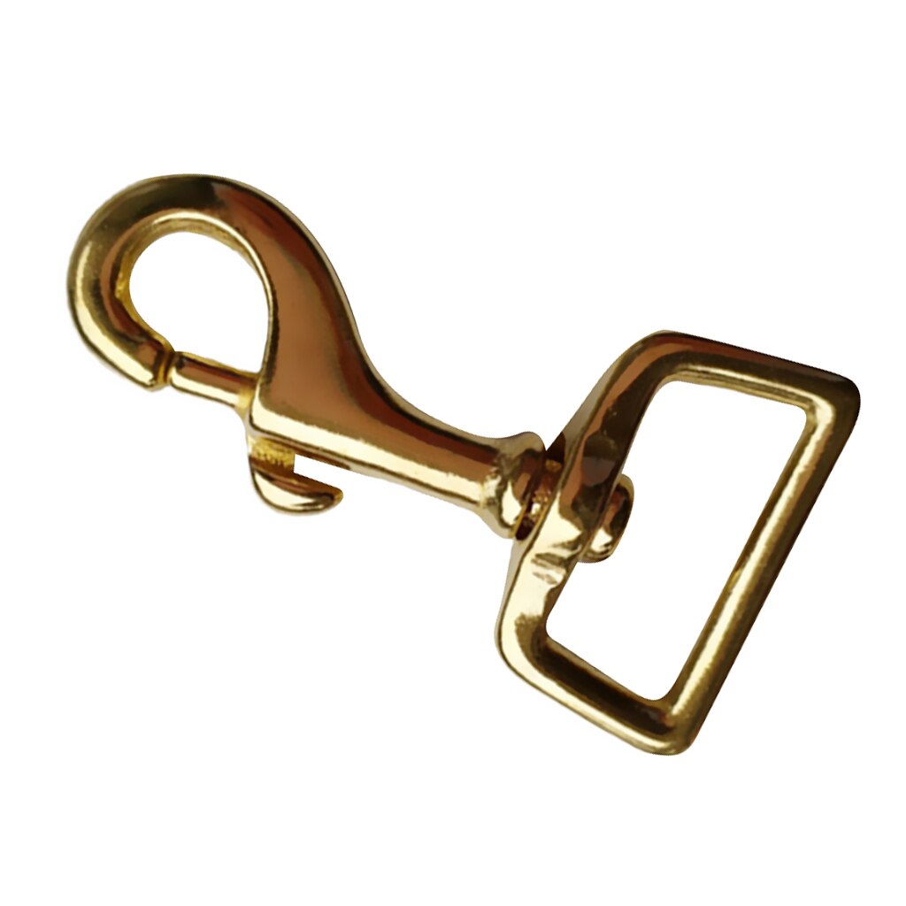 Solid Brass Square Eye Swivel Bolt Snap Hooks Pet Buckle Trigger Clip Clasp Dog Horse Lead Keychain (Gold)