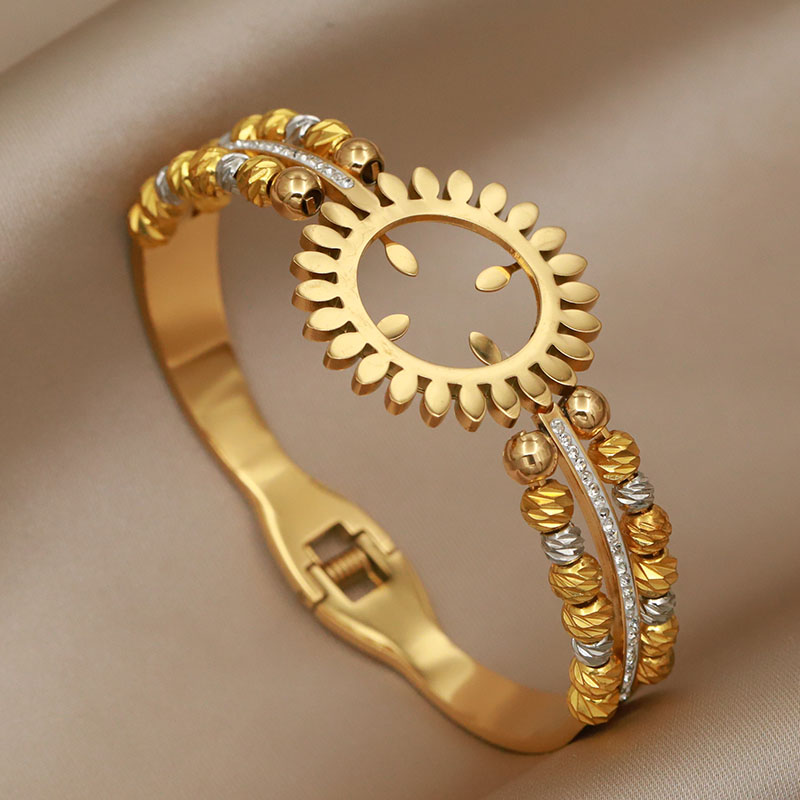 316L roestvrijstalen metalen kralen kruisarmbanden voor dames modemerk sieraden veelkleurige vlinderbloemarmbanden: Antique Copper Plated