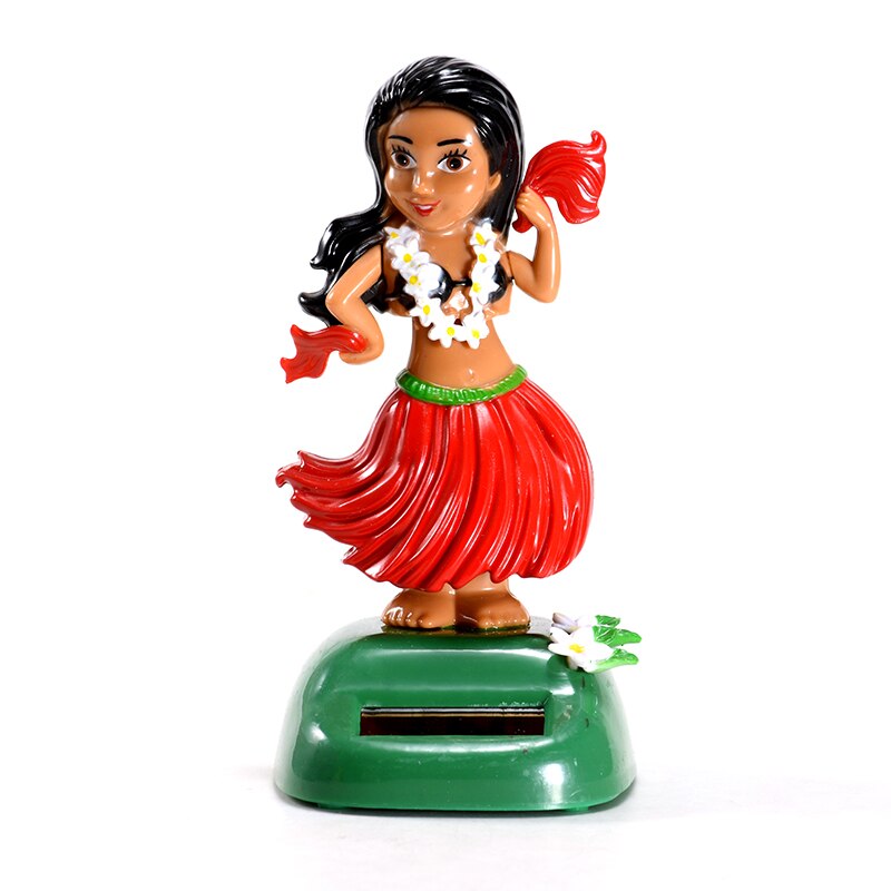 Midsommer stil bilindretning sol auto hula pige legetøj hawaii assessoires interiør til kvinder forruden: Rød 02