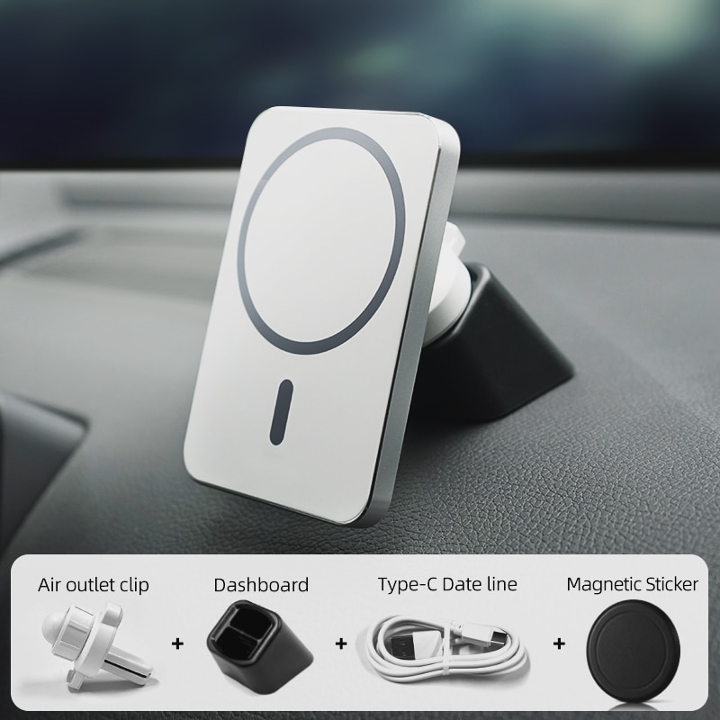 15W Magnetische Wireless Car Charger Mount Adsorbeerbare Telefoon Voor Iphone 13 12 Pro Max Mini Adsorptie Snelle Draadloze Opladen houder: Package 4