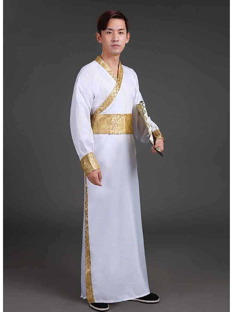 Robe traditionnelle chinoise pour homme, rouge, blanc, noir, costume ancien, rétro, style chinois