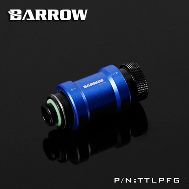 Barrow TTLPFG Flat push type check valve single inner thread part for water cooling computer: black  body blue