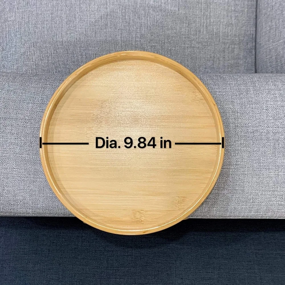 Bandeja para sofá, mesa, bandeja para sofá de madera Natural, práctico y portátil, reposabrazos para sofá, placa multifuncional para aperitivos de frutas perezosas con Clip