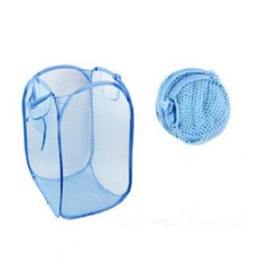 Blue Laundry Basket Foldable Japanese Color Net Laundry Basket Debris Basket