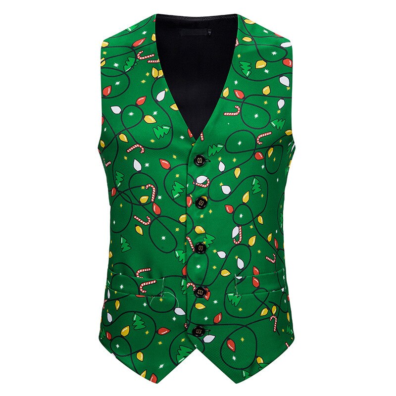 Bryllupsvest med fem knapper herredragt vest grøn high-end business fritidsjakke til mænd: Xl