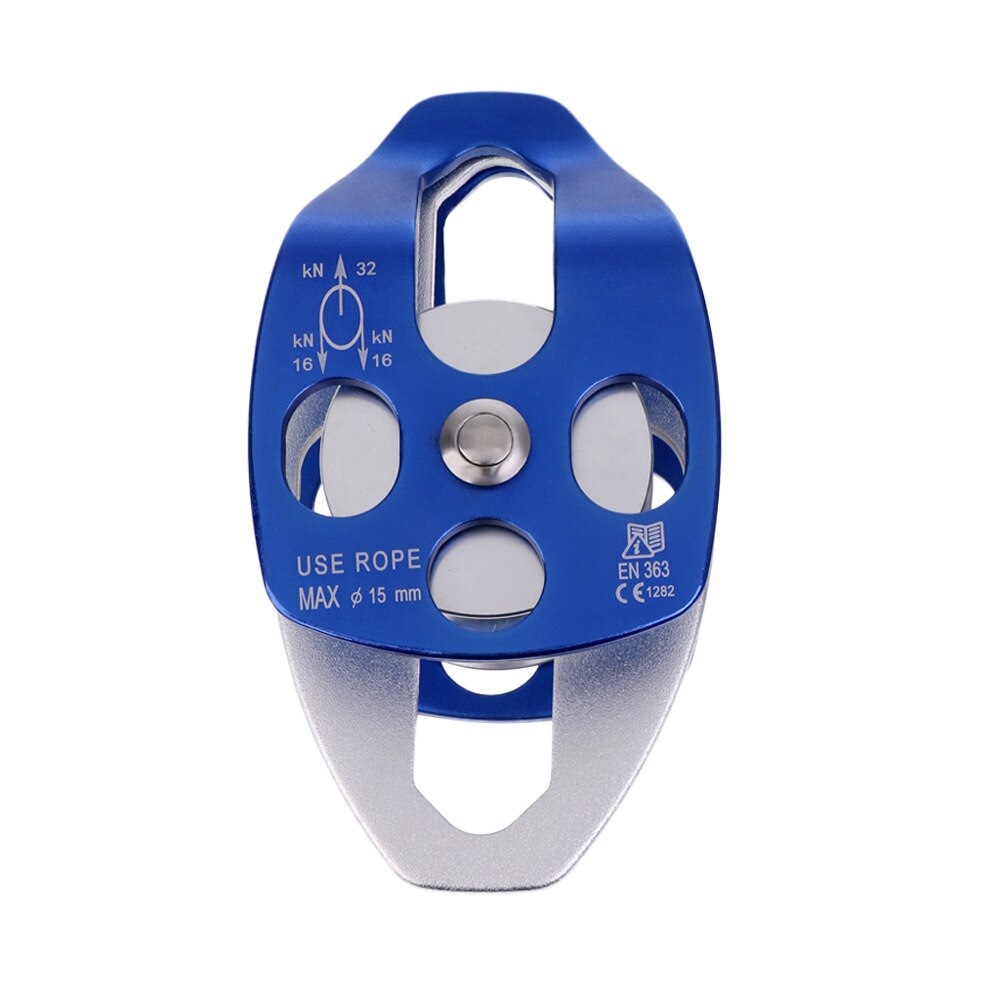 32KN Ball Bearing Double Swing Pulley for Hauling System Rock Climbing Caving Rappelling Rescue Dragging Caving Rescue Sheaves: Blue