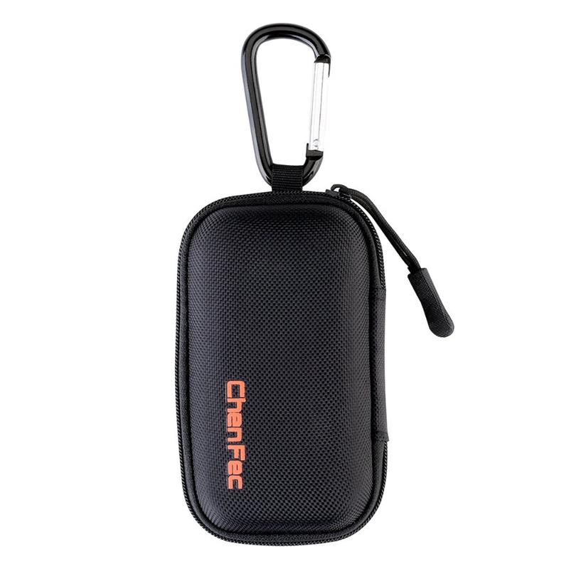 Caja protectora para reproductor de mp3, caja de almacenamiento para mp3, funda para auriculares, soporte para auriculares con mosquetón pinza de metal y Estuche de transporte duro con cremallera